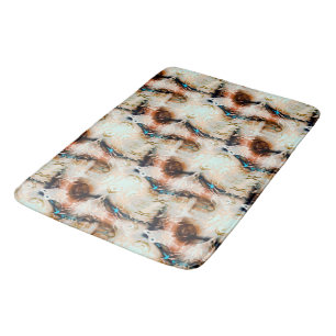 Twisted beige texture with burnt and sunken tones bath mat