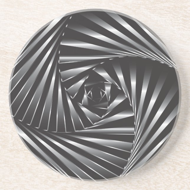 Twisted – Black Steel Coaster (Front)