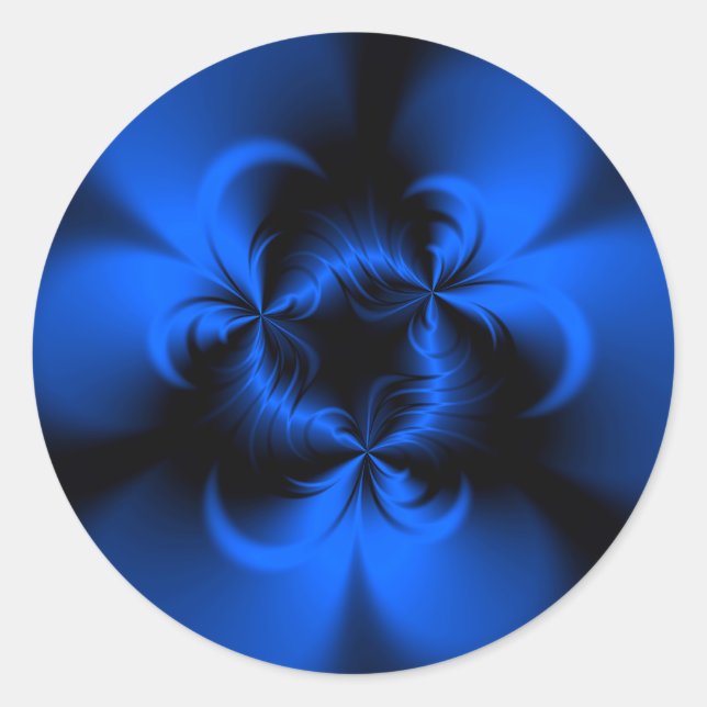 Twisted Blue Classic Round Sticker (Front)