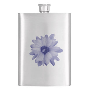 twisted blue petal hip flask