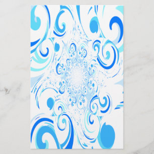 Twisted Blue Swirl Full Colour Abstract Stationery