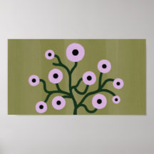 Twisted Branches Flowers Wall Art