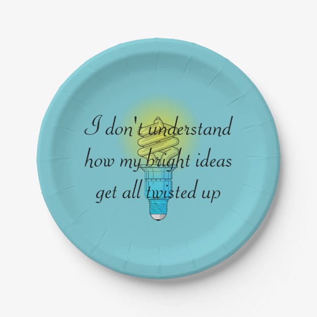 Twisted Bright Ideas Paper Plate (Front)