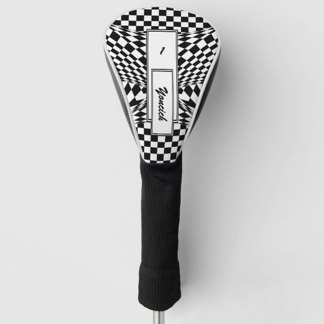 Twisted Checkers by Kenneth Yoncich Golf Head Cover (Front)
