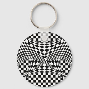 Twisted Checkers by Kenneth Yoncich Key Ring
