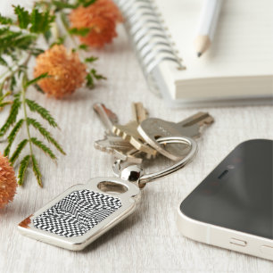 Twisted Checkers by Kenneth Yoncich Key Ring