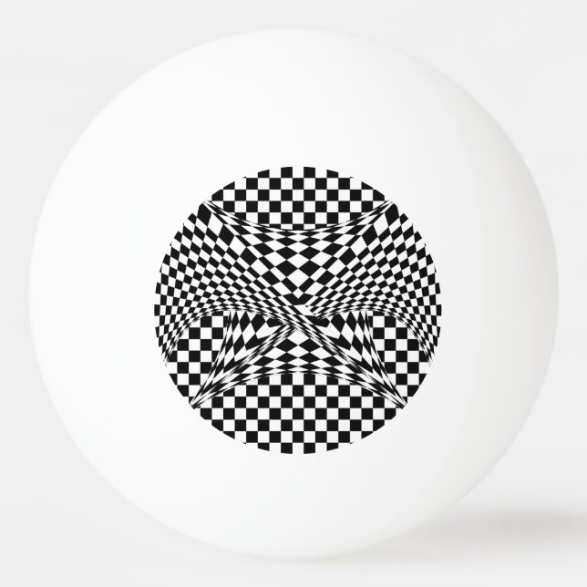 Twisted Checkers by Kenneth Yoncich Ping Pong Ball (Front)