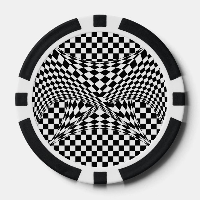 Twisted Checkers by Kenneth Yoncich Poker Chips (Front)