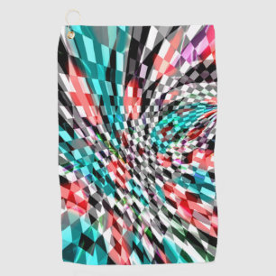Twisted chess under red and blue colour, panorama  golf towel