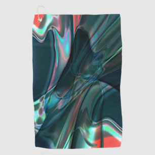 Twisted curves in dark shades to silvery light golf towel