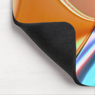 Twisted curves in nickeled blue and acrylic orange mouse pad