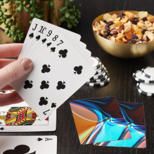 Twisted curves in nickeled blue and acrylic orange playing cards