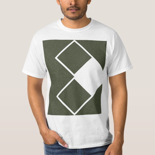 Twisted Diamond Echo T-Shirt in Moss Green (Front)