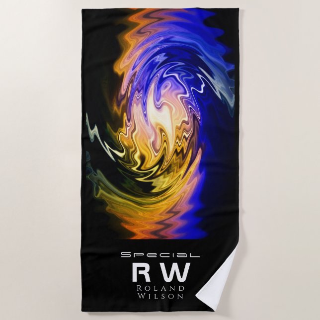 Twisted Fluid Personalised Beach Towel (Front)
