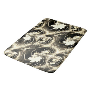Twisted fractal rapport of luminous beige strokes bath mat