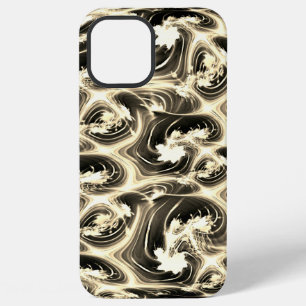 Twisted fractal rapport of luminous beige strokes iPhone 12 pro max case