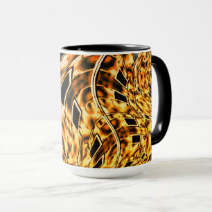 Twisted fractal with a light shade of coral to gol mug