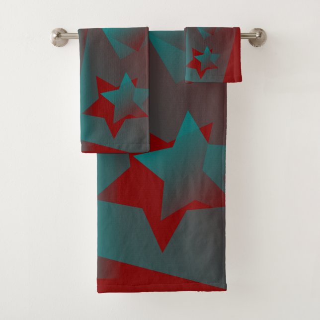 twisted geometry bath towel set (Insitu)