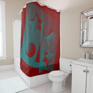 twisted geometry shower curtain