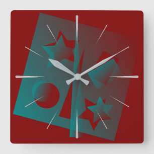 twisted geometry square wall clock