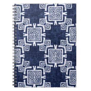 Twisted indigo chequered textured background. notebook