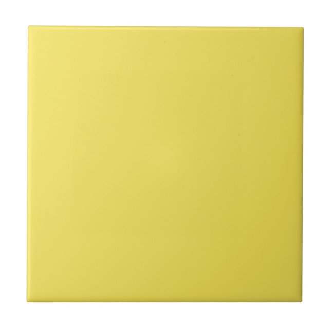 Twisted Lemon Yellow Square Kitchen and Bathroom Ceramic Tile (Front)