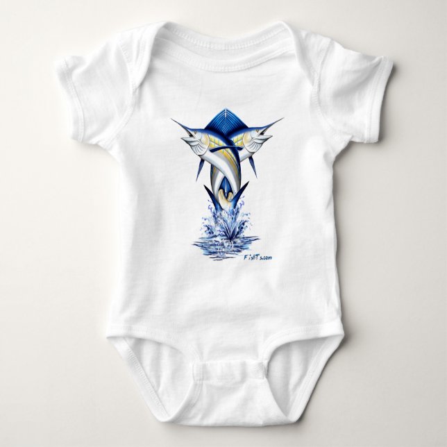 Twisted Marlins Jumping Baby Bodysuit (Front)