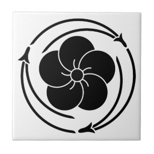 Twisted plum blossom in pine needles ring ceramic tile