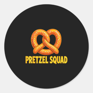 Twisted pretzel lover squad classic round sticker