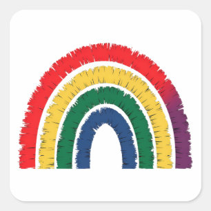Twisted pride rainbow  square sticker