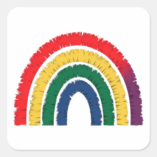 Twisted pride rainbow  square sticker (Front)