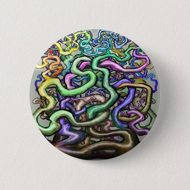 Twisted Rainbow Vines 6 Cm Round Badge (Front)