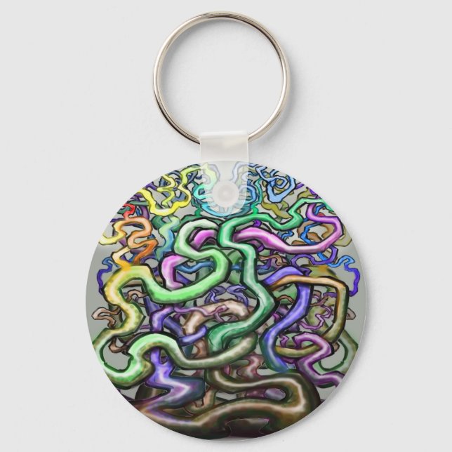 Twisted Rainbow Vines Key Ring (Front)