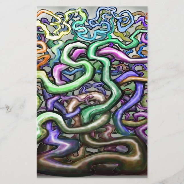 Twisted Rainbow Vines Stationery (Front)