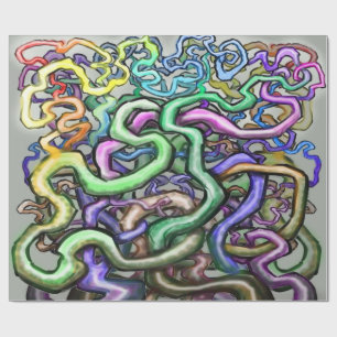 Twisted Rainbow Vines Wrapping Paper