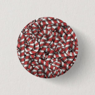 Twisted Red Striped Abstract Candy Canes 3 Cm Round Badge