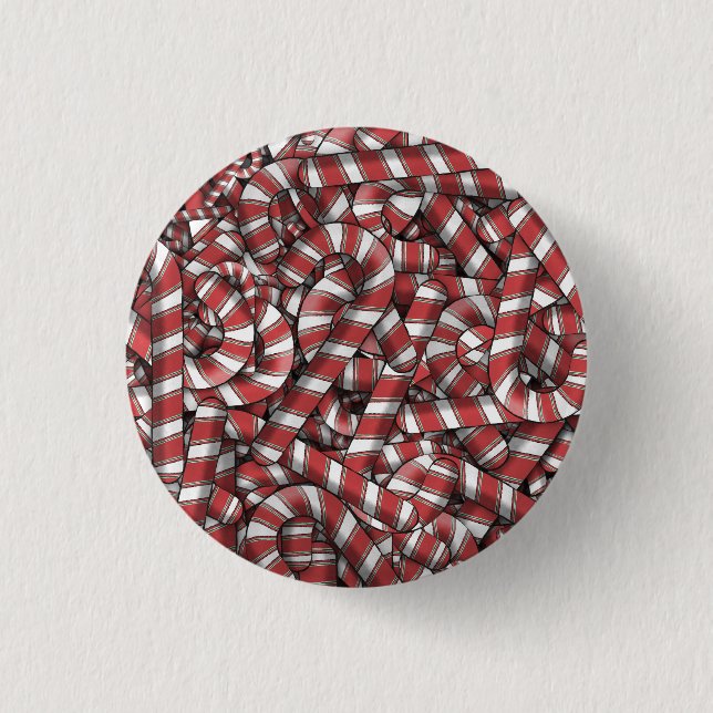 Twisted Red Striped Abstract Candy Canes 3 Cm Round Badge (Front)