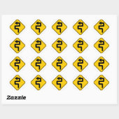 Twisted Road Ahead Highway Sign Classic Round Sticker (Sheet)