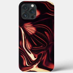 Twisted shapes in red that look like matte metal iPhone 13 pro max case
