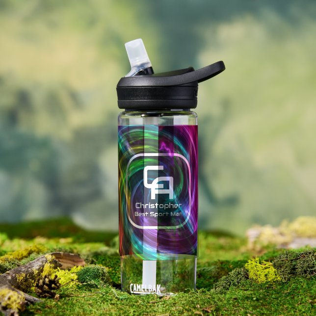 Twisted Smoke Monogram Aqua Water Bottle (Outdoor)