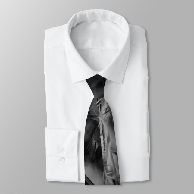 Twisted squares, black and grey 'brushstrokes' tie (Tied)