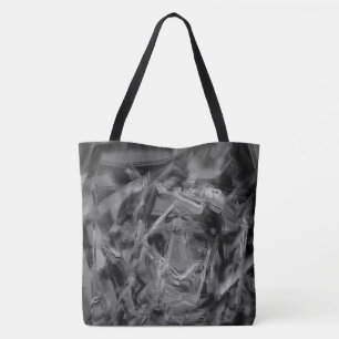 Twisted squares, black and grey 'brushstrokes' tote bag