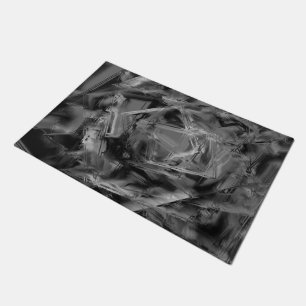 Twisted squares, grey and black 'brushstrokes' doormat
