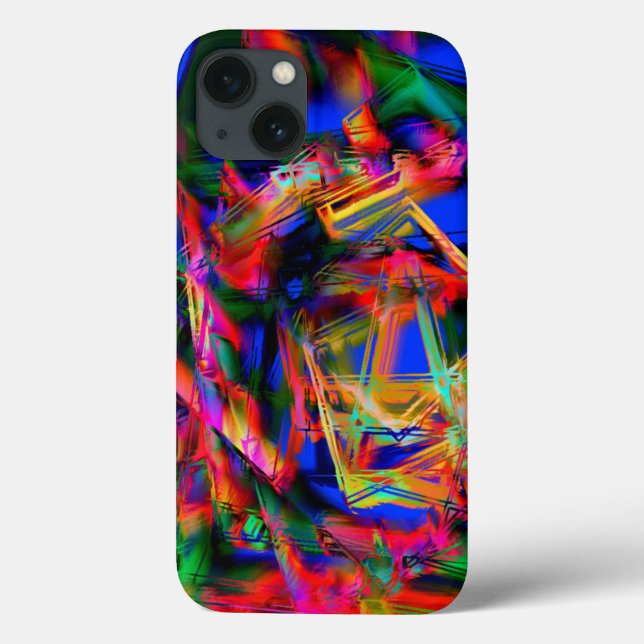 Twisted stained squares with colored 'brushstroke' Case-Mate iPhone case (Back)