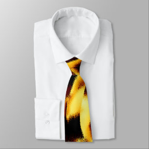 Twisted streaks burnt yellow looks velvety tie