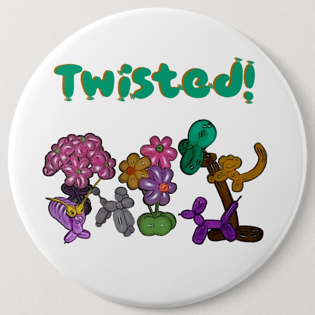 Twisted! - The button for balloon twisters! (Front)
