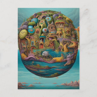 Twisted Town Oceanic Lowbrow Pop Surrealism Postcard