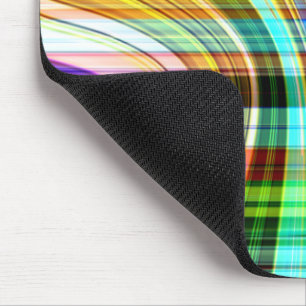 Twisted transparent coloured stripes crossing mouse pad