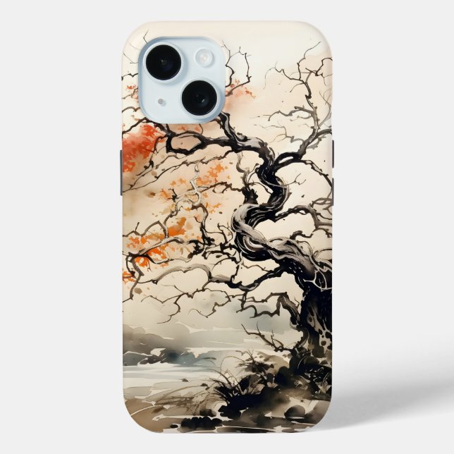 Twisted Tree Ink Painting Case-Mate iPhone Case (Back)
