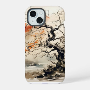 Twisted Tree Ink Painting iPhone 15 Case